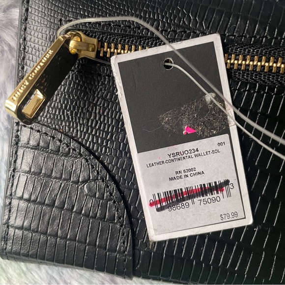 Juicy Couture Slim Black Leather Continental Wallet NWT - Picture 6 of 9